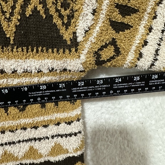 Frye Nordic Brown/Cream Button Front Sweater‎ Women's Size Large - Picture 11 of 12